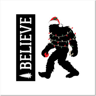 Big Foot Christmas Sasquatch Holiday Yeti Posters and Art